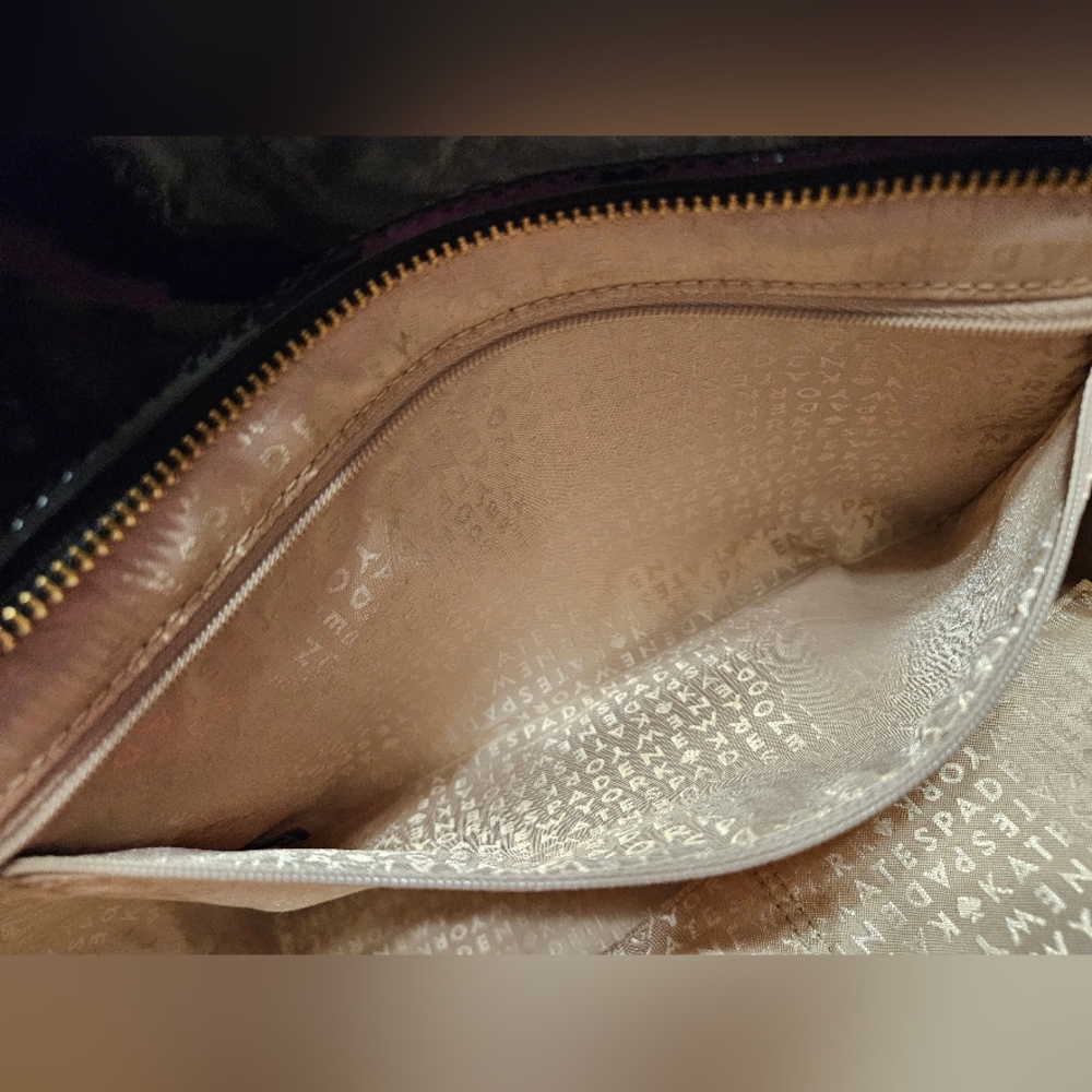 **KATE SPADE NEW YORK** Patent Leather Black Large Shoulder Purse Bag Sa… - Picture 14 of 16